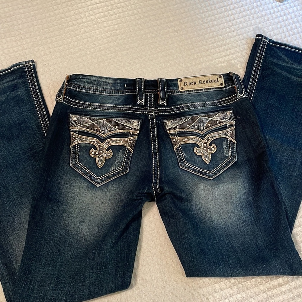 COPY - Rock Revival Sapphire mid rise bootcut jeans! Excellent condition!